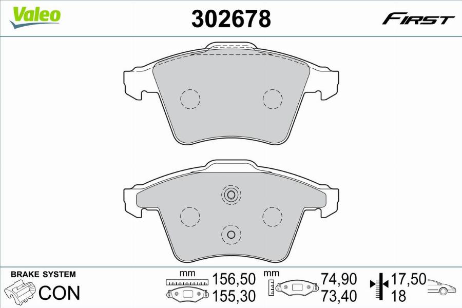 Valeo 302678 - Komplet Pločica, disk-kočnica www.molydon.hr