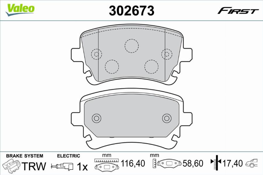 Valeo 302673 - Komplet Pločica, disk-kočnica www.molydon.hr