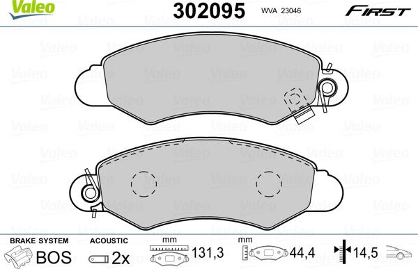 Valeo 302095 - Komplet Pločica, disk-kočnica www.molydon.hr