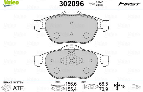 Valeo 302096 - Komplet Pločica, disk-kočnica www.molydon.hr