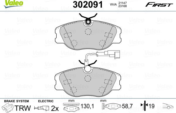 Valeo 302091 - Komplet Pločica, disk-kočnica www.molydon.hr