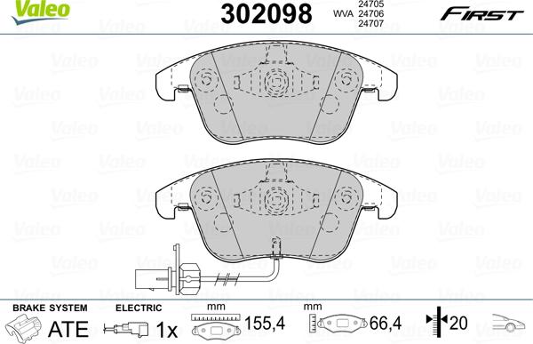 Valeo 302098 - Komplet Pločica, disk-kočnica www.molydon.hr