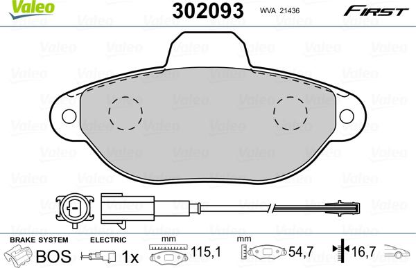 Valeo 302093 - Komplet Pločica, disk-kočnica www.molydon.hr