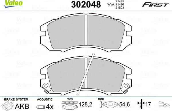 Valeo 302048 - Komplet Pločica, disk-kočnica www.molydon.hr