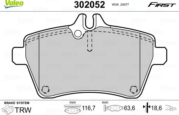 Valeo 302052 - Komplet Pločica, disk-kočnica www.molydon.hr