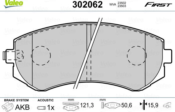 Valeo 302062 - Komplet Pločica, disk-kočnica www.molydon.hr