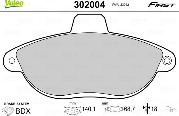 Valeo 302004 - Komplet Pločica, disk-kočnica www.molydon.hr