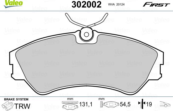 Valeo 302002 - Komplet Pločica, disk-kočnica www.molydon.hr