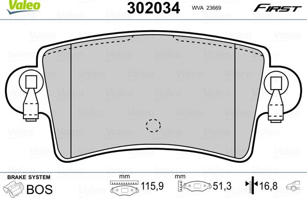 Valeo 302034 - Komplet Pločica, disk-kočnica www.molydon.hr