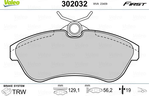 Valeo 302032 - Komplet Pločica, disk-kočnica www.molydon.hr