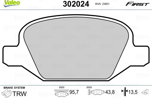 Valeo 302024 - Komplet Pločica, disk-kočnica www.molydon.hr