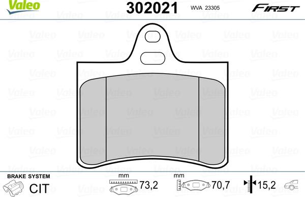 Valeo 302021 - Komplet Pločica, disk-kočnica www.molydon.hr