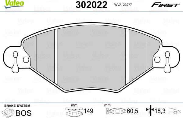 Valeo 302022 - Komplet Pločica, disk-kočnica www.molydon.hr