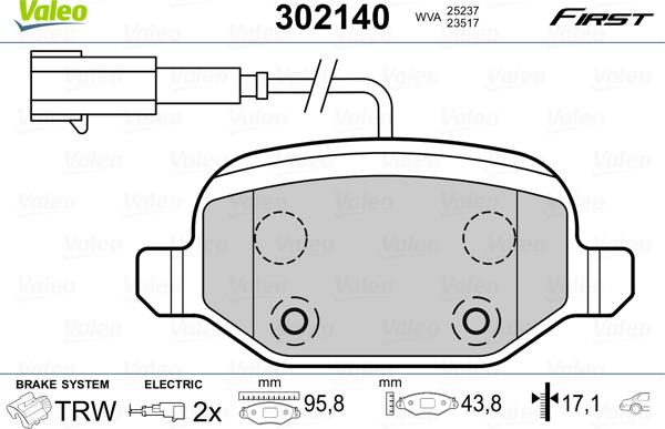 Valeo 302140 - Komplet Pločica, disk-kočnica www.molydon.hr