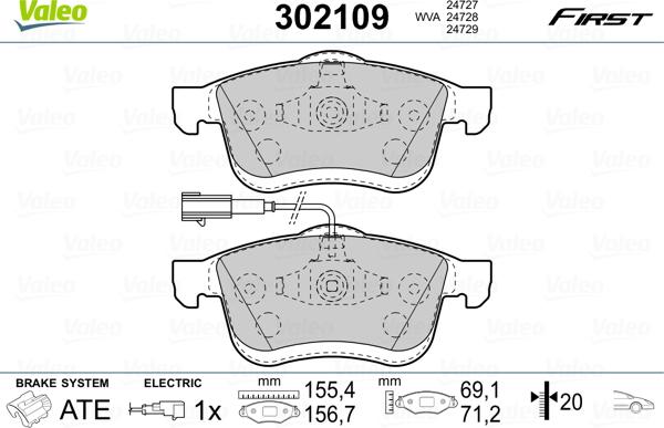 Valeo 302109 - Komplet Pločica, disk-kočnica www.molydon.hr