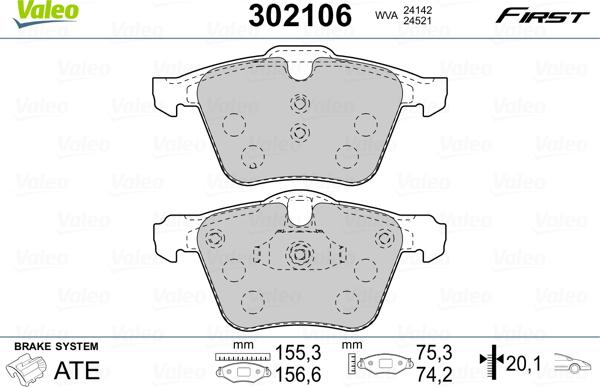 Valeo 302106 - Komplet Pločica, disk-kočnica www.molydon.hr