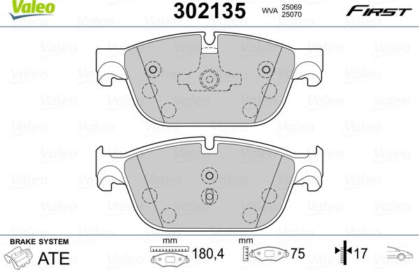 Valeo 302135 - Komplet Pločica, disk-kočnica www.molydon.hr