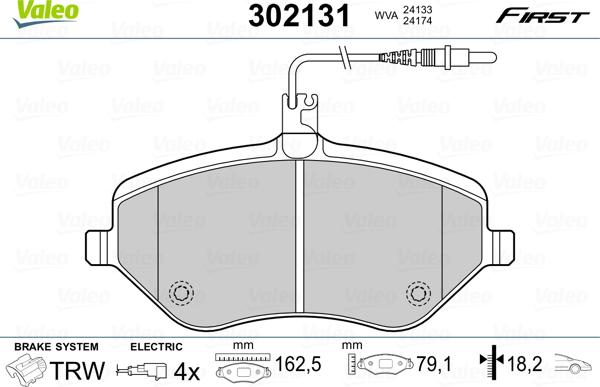 Valeo 302131 - Komplet Pločica, disk-kočnica www.molydon.hr