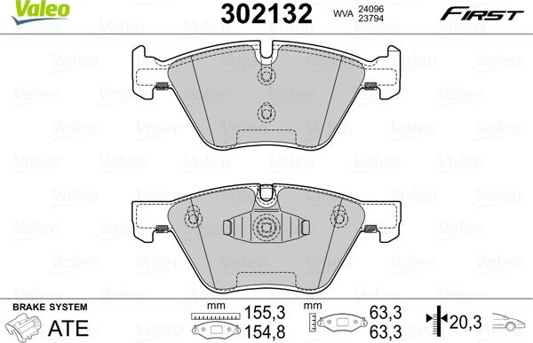 Valeo 302132 - Komplet Pločica, disk-kočnica www.molydon.hr