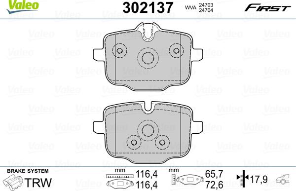 Valeo 302137 - Komplet Pločica, disk-kočnica www.molydon.hr