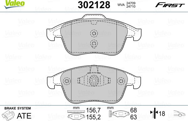 Valeo 302128 - Komplet Pločica, disk-kočnica www.molydon.hr