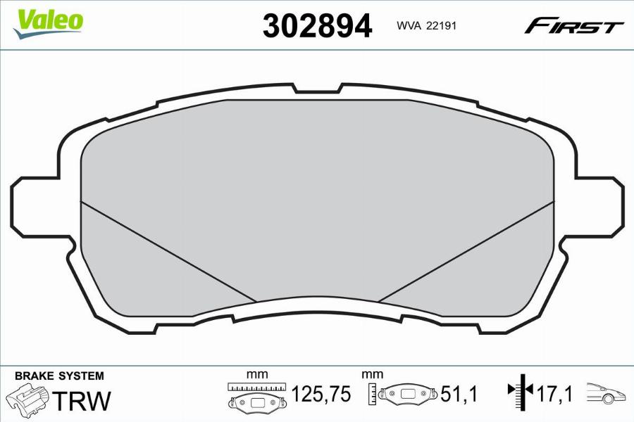 Valeo 302894 - Komplet Pločica, disk-kočnica www.molydon.hr