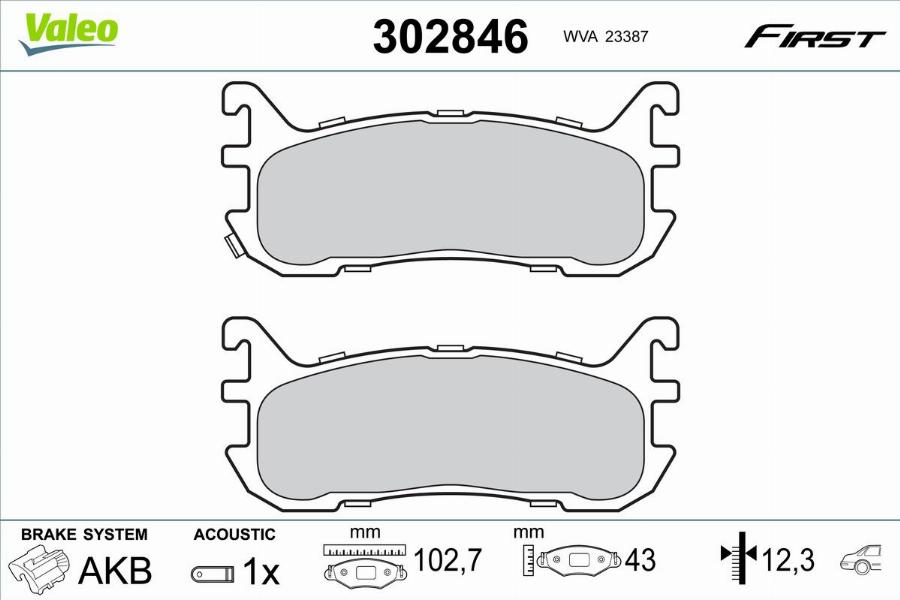 Valeo 302846 - Komplet Pločica, disk-kočnica www.molydon.hr