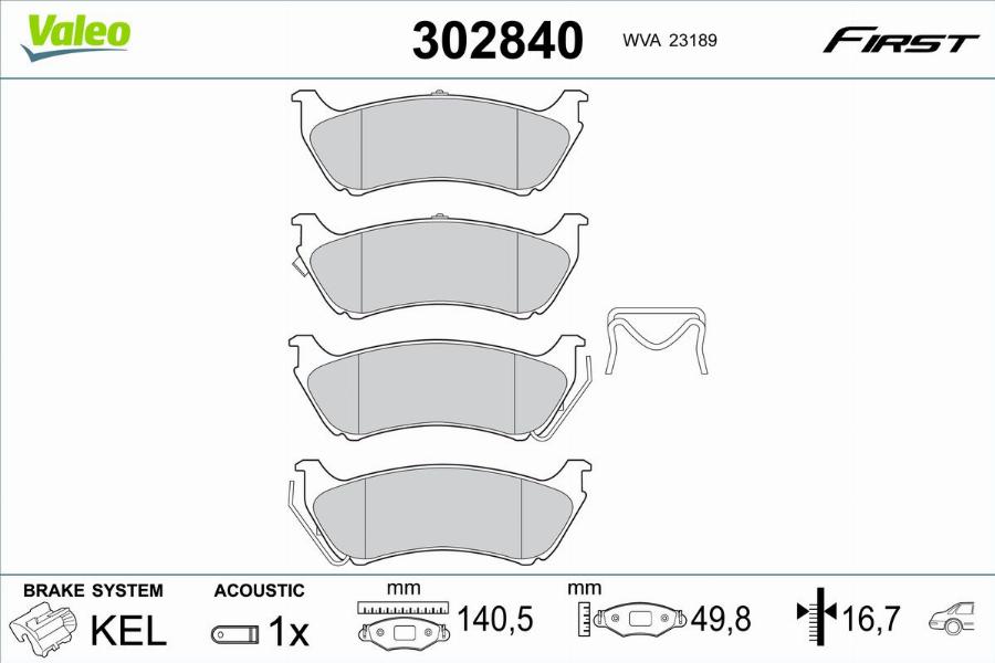 Valeo 302840 - Komplet Pločica, disk-kočnica www.molydon.hr