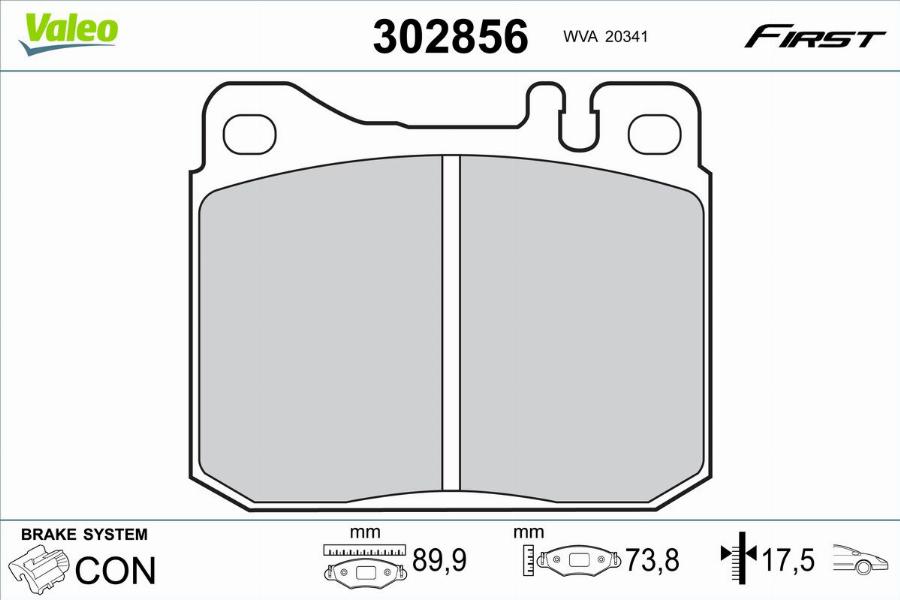 Valeo 302856 - Komplet Pločica, disk-kočnica www.molydon.hr