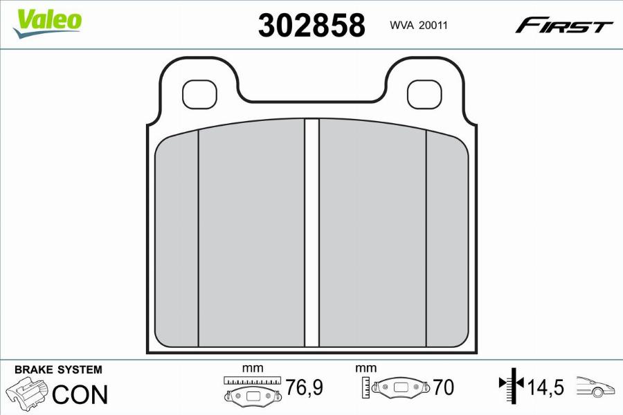 Valeo 302858 - Komplet Pločica, disk-kočnica www.molydon.hr