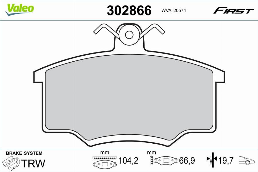 Valeo 302866 - Komplet Pločica, disk-kočnica www.molydon.hr