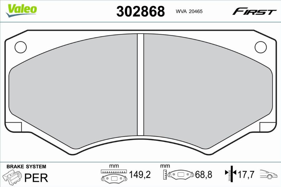 Valeo 302868 - Komplet Pločica, disk-kočnica www.molydon.hr