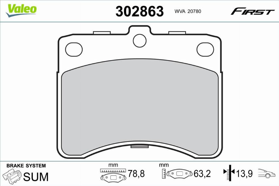 Valeo 302863 - Komplet Pločica, disk-kočnica www.molydon.hr