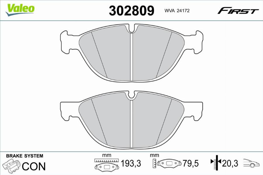 Valeo 302809 - Komplet Pločica, disk-kočnica www.molydon.hr