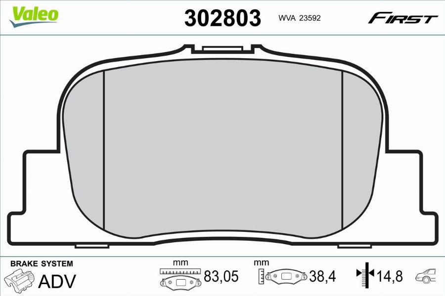 Valeo 302803 - Komplet Pločica, disk-kočnica www.molydon.hr