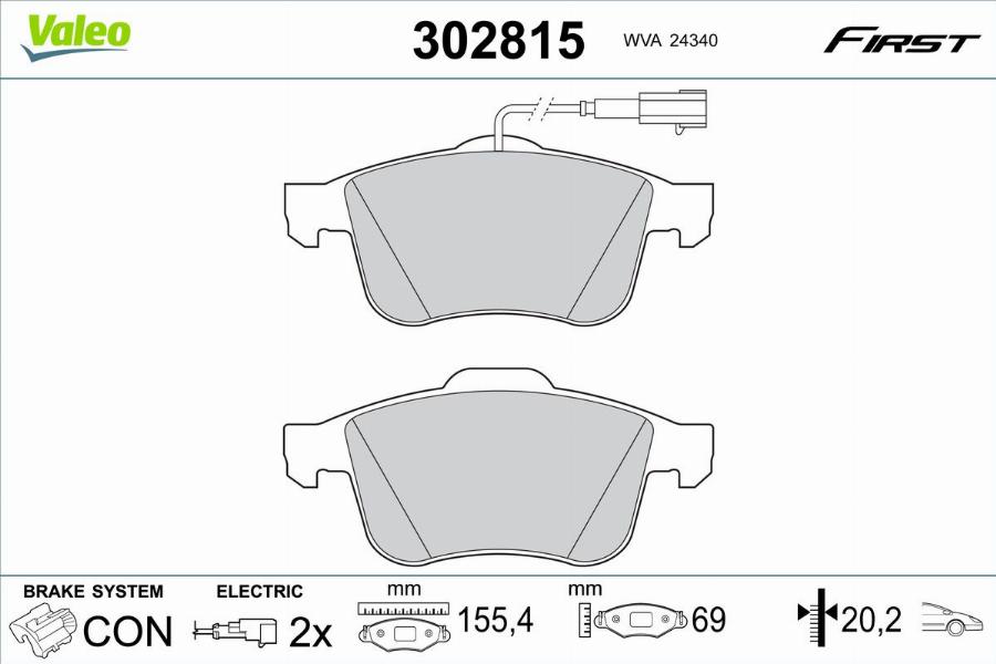 Valeo 302815 - Komplet Pločica, disk-kočnica www.molydon.hr