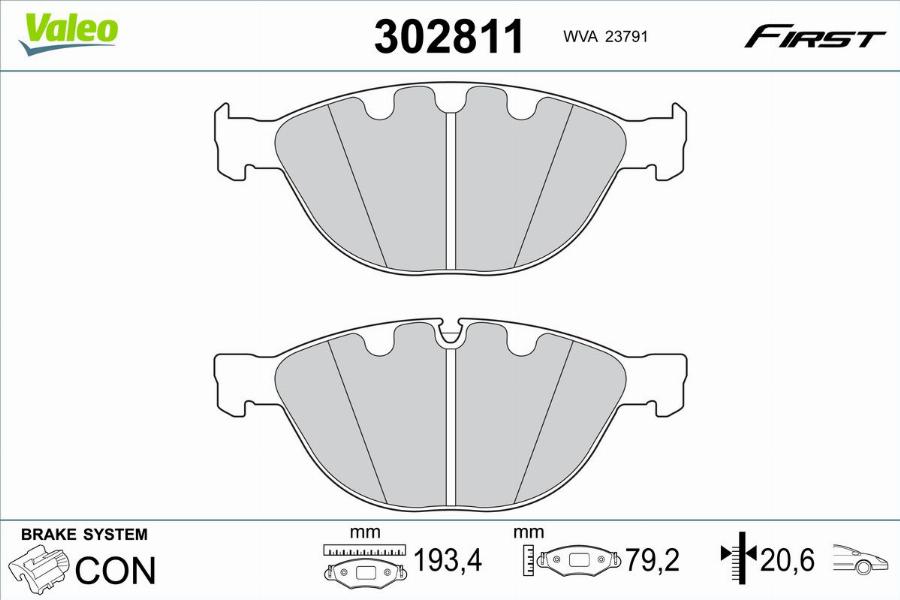 Valeo 302811 - Komplet Pločica, disk-kočnica www.molydon.hr