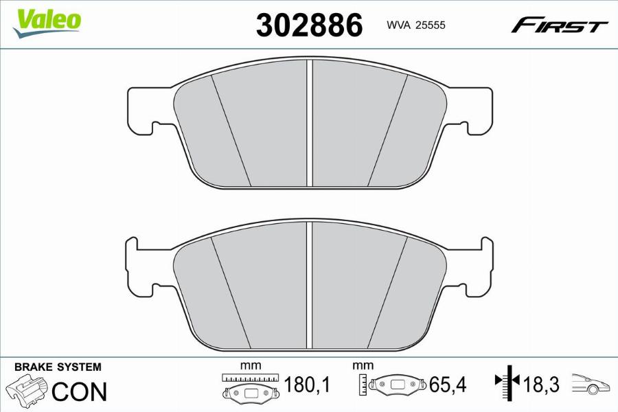 Valeo 302886 - Komplet Pločica, disk-kočnica www.molydon.hr