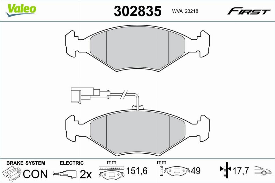 Valeo 302835 - Komplet Pločica, disk-kočnica www.molydon.hr