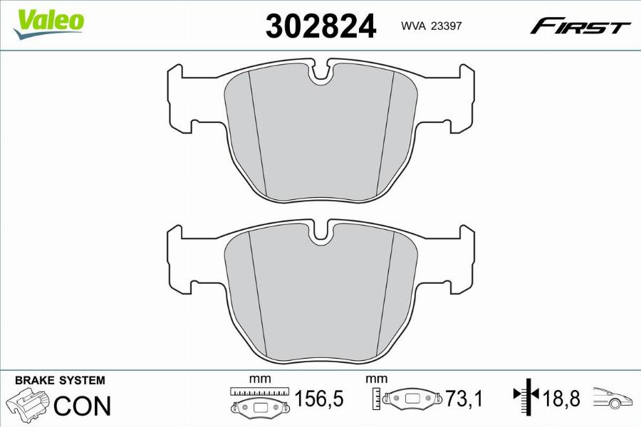 Valeo 302824 - Komplet Pločica, disk-kočnica www.molydon.hr