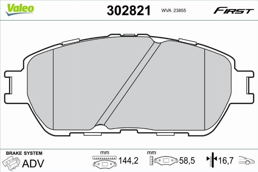 Valeo 302821 - Komplet Pločica, disk-kočnica www.molydon.hr