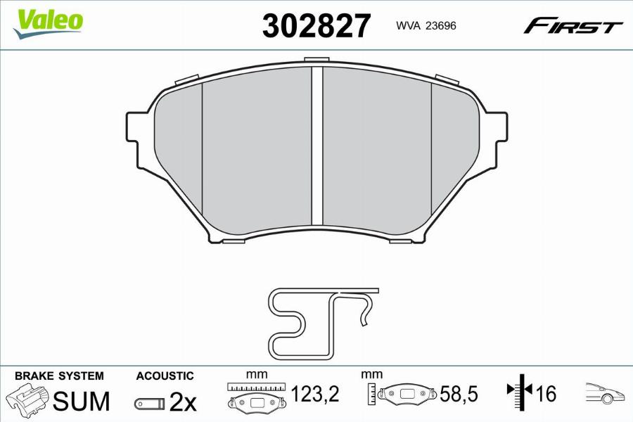 Valeo 302827 - Komplet Pločica, disk-kočnica www.molydon.hr