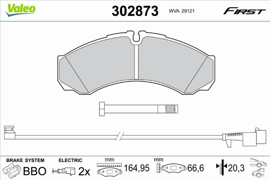 Valeo 302873 - Komplet Pločica, disk-kočnica www.molydon.hr