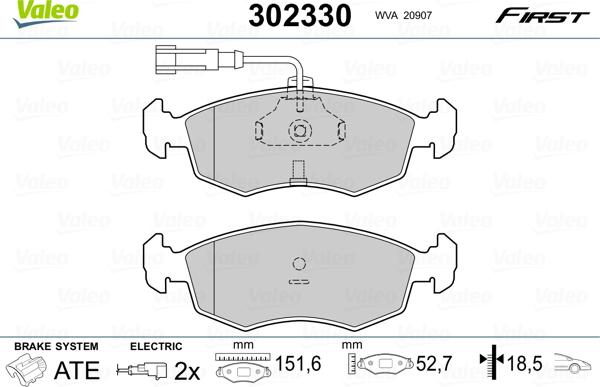 Valeo 302330 - Komplet Pločica, disk-kočnica www.molydon.hr