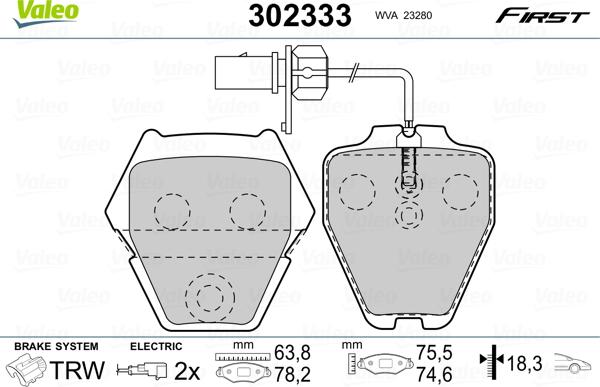 Valeo 302333 - Komplet Pločica, disk-kočnica www.molydon.hr