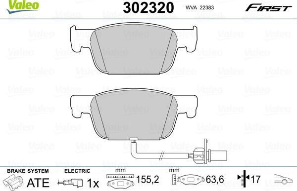 Valeo 302320 - Komplet Pločica, disk-kočnica www.molydon.hr