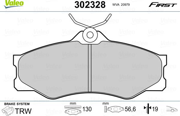 Valeo 302328 - Komplet Pločica, disk-kočnica www.molydon.hr