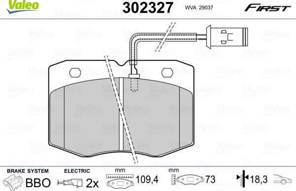 Valeo 302327 - Komplet Pločica, disk-kočnica www.molydon.hr