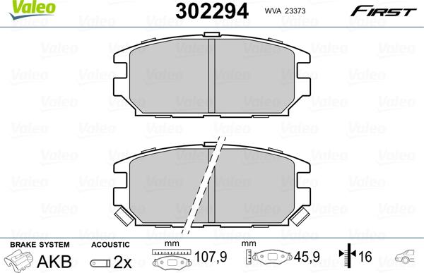 Valeo 302294 - Komplet Pločica, disk-kočnica www.molydon.hr