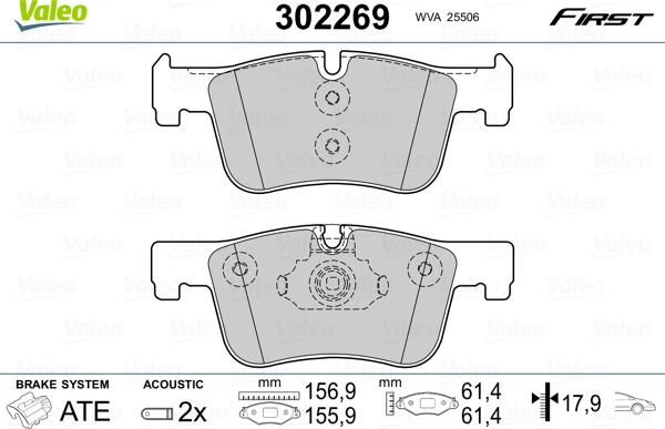 Valeo 302269 - Komplet Pločica, disk-kočnica www.molydon.hr